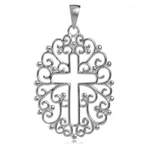 Open Filigree Cross Pendant