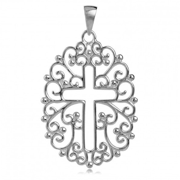 Open Filigree Cross Pendant