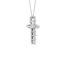 Load image into Gallery viewer, 0.5 CTW Round 11-Stone Cross Pendant