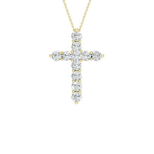 Load image into Gallery viewer, 1 CTW Round 11-Stone Cross Pendant