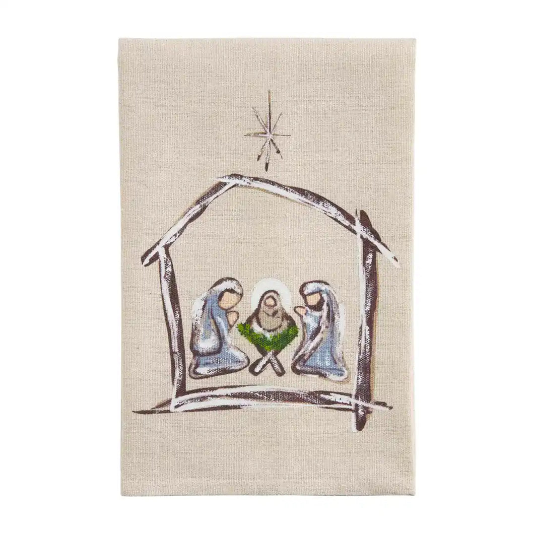 Painted Nativity Scene Towel