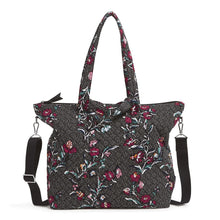Load image into Gallery viewer, Perennials Noir Dot Slouchy Tote Bag
