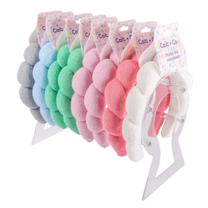 Plush Spa Headband, 6 asst