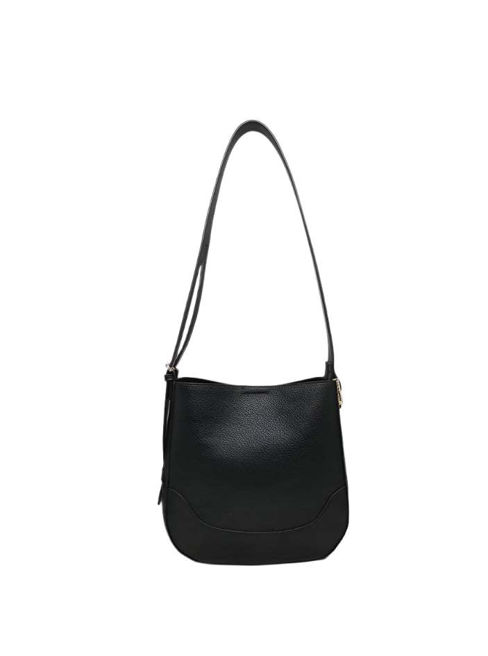 Poppy Vegan Paneled Crossbody- Black