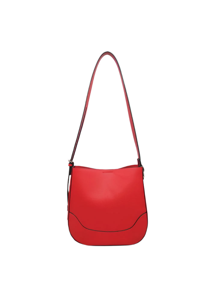 Poppy Vegan Paneled Crossbody- Cherry Red