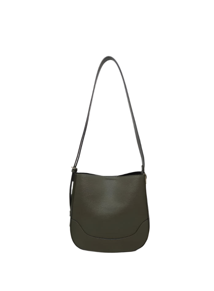 Poppy Vegan Paneled Crossbody- Dark Olive