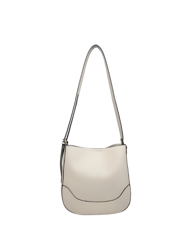 Poppy Vegan Paneled Crossbody- Light Grey