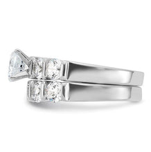 Load image into Gallery viewer, Sterling Silver Rhodium-plated CZ Two Piece Set