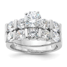 Load image into Gallery viewer, Sterling Silver Rhodium-plated CZ Two Piece Set