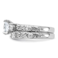 Load image into Gallery viewer, Sterling Silver Rhodium-Plated CZ Bridal Set