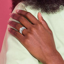 Load image into Gallery viewer, Sterling Silver Rhodium-plated 8mm CZ Solitaire with 2 Bands