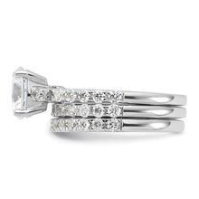 Load image into Gallery viewer, Sterling Silver Rhodium-plated 8mm CZ Solitaire with 2 Bands