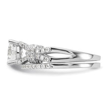Load image into Gallery viewer, Sterling Silver Rhodium-plated Polished CZ Engagement Set