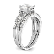 Load image into Gallery viewer, Sterling Silver Rhodium-plated Polished CZ Engagement Set