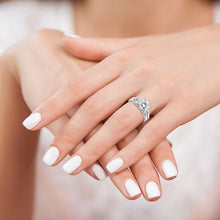 Load image into Gallery viewer, Sterling Silver Rhodium-plated CZ Two-Piece Wedding Set