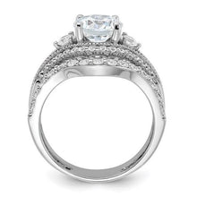 Load image into Gallery viewer, Sterling Silver Rhodium-plated CZ Engagement Set