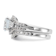 Load image into Gallery viewer, Sterling Silver Rhodium-plated CZ Engagement Set