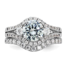 Load image into Gallery viewer, Sterling Silver Rhodium-plated CZ Engagement Set