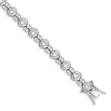 Load image into Gallery viewer, Sterling Silver Rhodium-plated CZ Bracelet