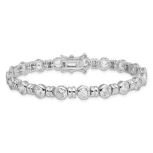 Load image into Gallery viewer, Sterling Silver Rhodium-plated CZ Bracelet