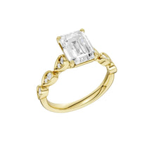 Load image into Gallery viewer, Emerald Trellis Shank Engagement Ring