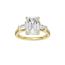 Load image into Gallery viewer, Emerald+Tapered 3-Stone Engagement Ring