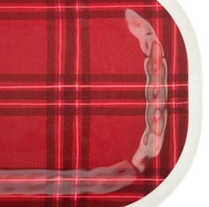 Red Plaid Medium Melamine Rectangular Platter