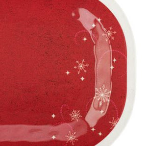 Red Snowfall Medium Melamine Rectangular Platter