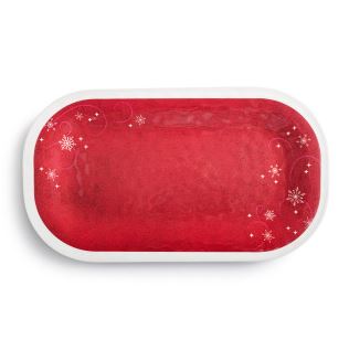 Red Snowfall Medium Melamine Rectangular Platter