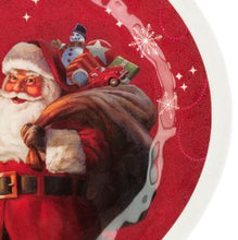 Load image into Gallery viewer, Red Snowfall Santa Large Melamine Oval Platter