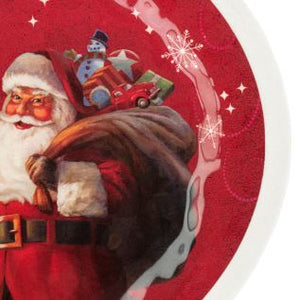 Red Snowfall Santa Large Melamine Oval Platter