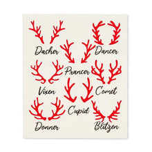 Load image into Gallery viewer, Rudolph &amp; Names Dishcloths, Set of 2