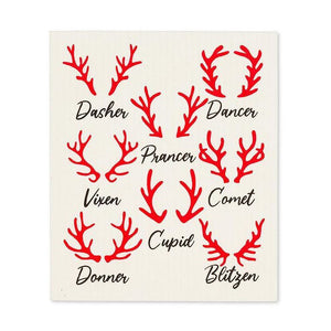 Rudolph & Names Dishcloths, Set of 2