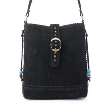 Load image into Gallery viewer, Yellowstone Stonecrest Suede Leather Concealed Carry Bag - Charcoal Black