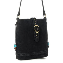Load image into Gallery viewer, Yellowstone Stonecrest Suede Leather Concealed Carry Bag - Charcoal Black