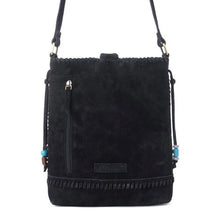 Load image into Gallery viewer, Yellowstone Stonecrest Suede Leather Concealed Carry Bag - Charcoal Black