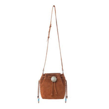 Load image into Gallery viewer, Yellowstone Sundown Ember Suede Leather Bucket Bag - Maple Brown