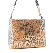 Load image into Gallery viewer, Safari Glow Leather Bag - Brown with Metallic Detail