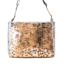Load image into Gallery viewer, Safari Glow Leather Bag - Brown with Metallic Detail