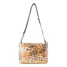 Load image into Gallery viewer, Safari Glow Leather Bag - Brown with Metallic Detail