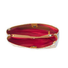 Load image into Gallery viewer, Safari Glow Leather Bag - Brown with Metallic Detail
