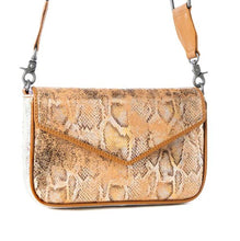 Load image into Gallery viewer, Golden Wild Print Leather Bag -  Snake Print