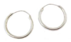 Sterling Silver 2mm/19mm Tubular Hoop Earrings
