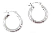 Sterling Silver 3mm/18mm Click Tubular Hoops