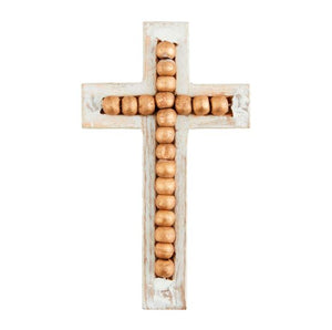 Gold Beaded Cross Sitter, 3 asst