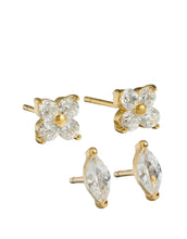 Load image into Gallery viewer, Sparkly Clover Stud Earrings Set