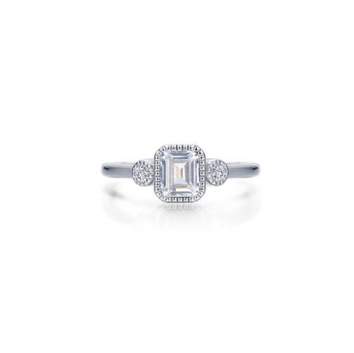 Square April Birthstone Ring