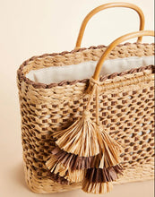 Load image into Gallery viewer, Straw Basket Tote Brown