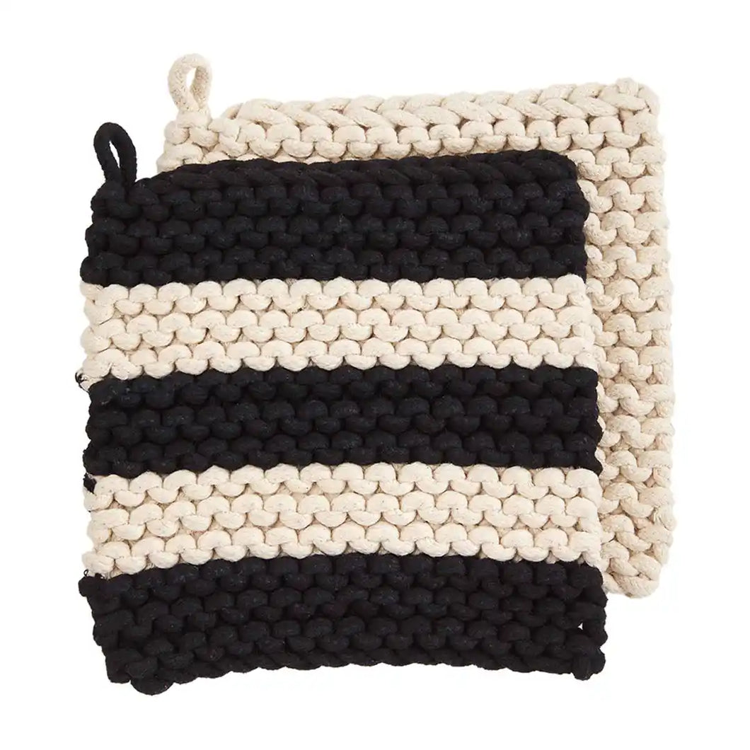 Striped Crochet Pot Holders