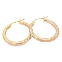 Load image into Gallery viewer, Diamond Cut Hoop Earrings